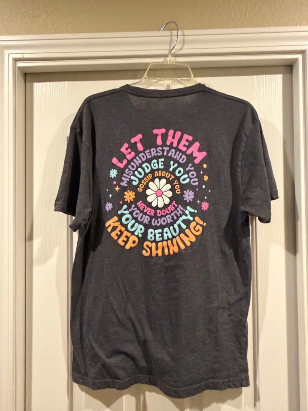 Love in Faith Let Them Graphic Short-Sleeve Tee - Charcoal size L - Picture 3 of 4